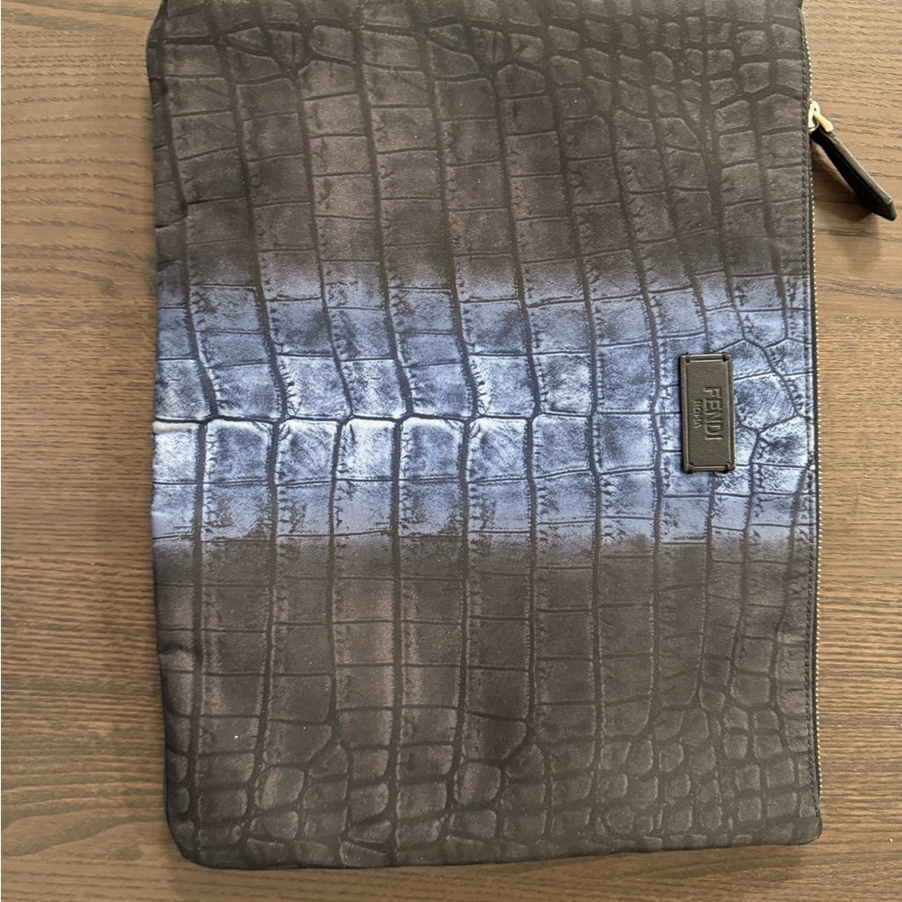 Fendi Black Crocodile-Embossed Men's Bag